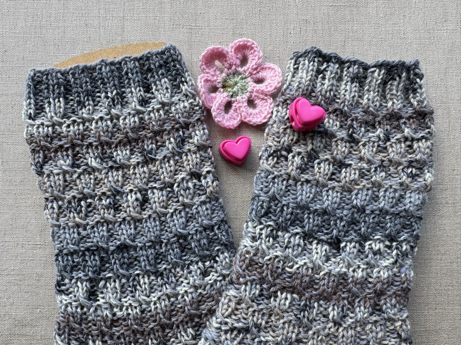 Detailaufnahme des Strickmusters am Schaft