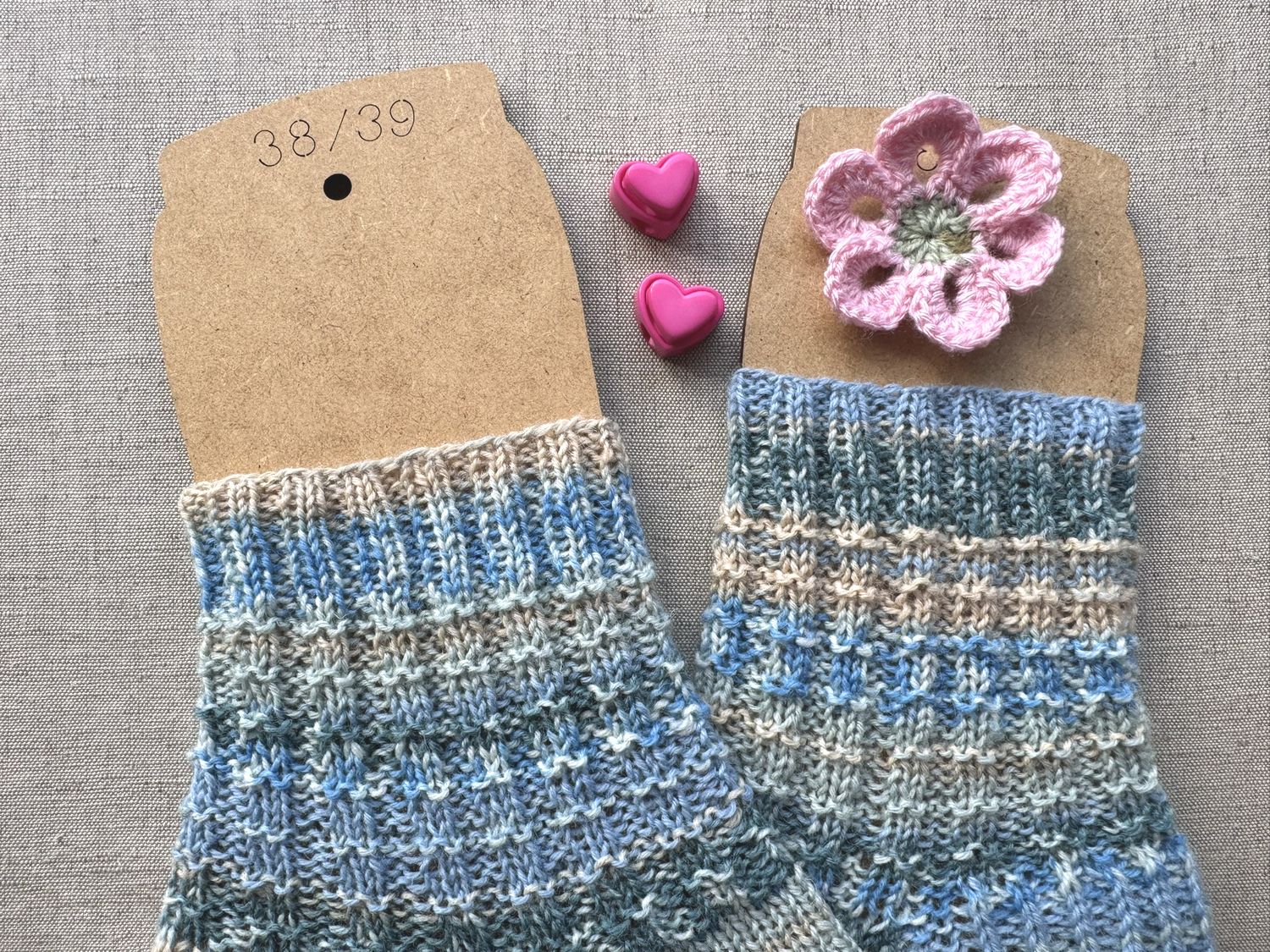 Detailaufnahme des Strickmusters am Schaft