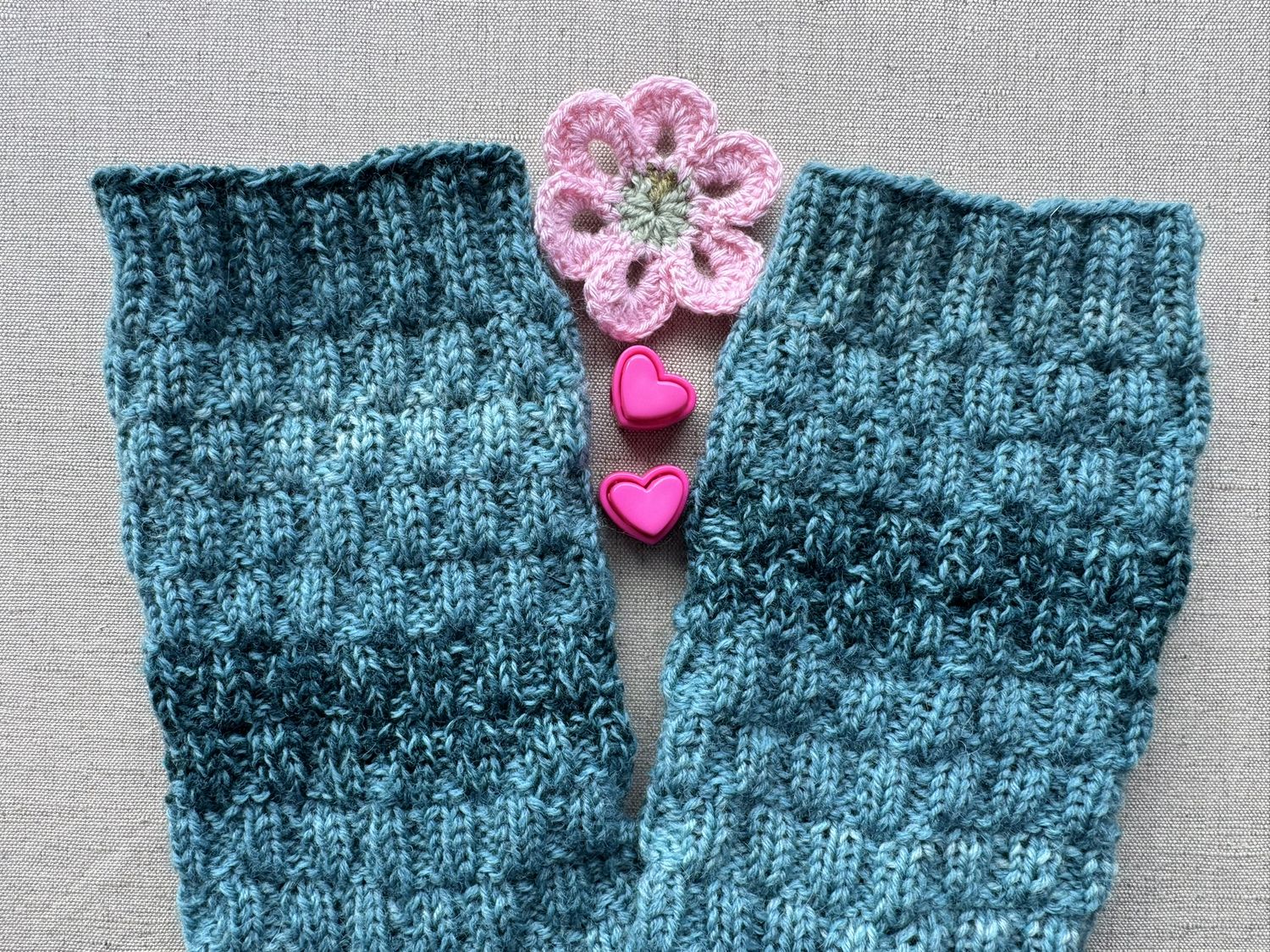Detailaufnahme des Strickmusters am Schaft