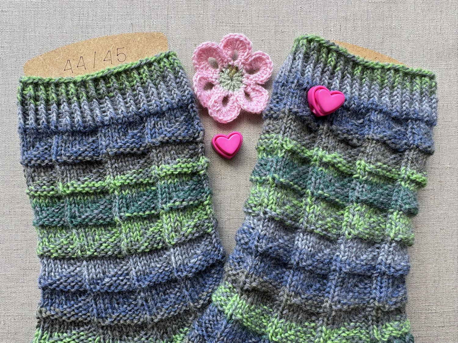 Detailaufnahme des Strickmusters am Schaft