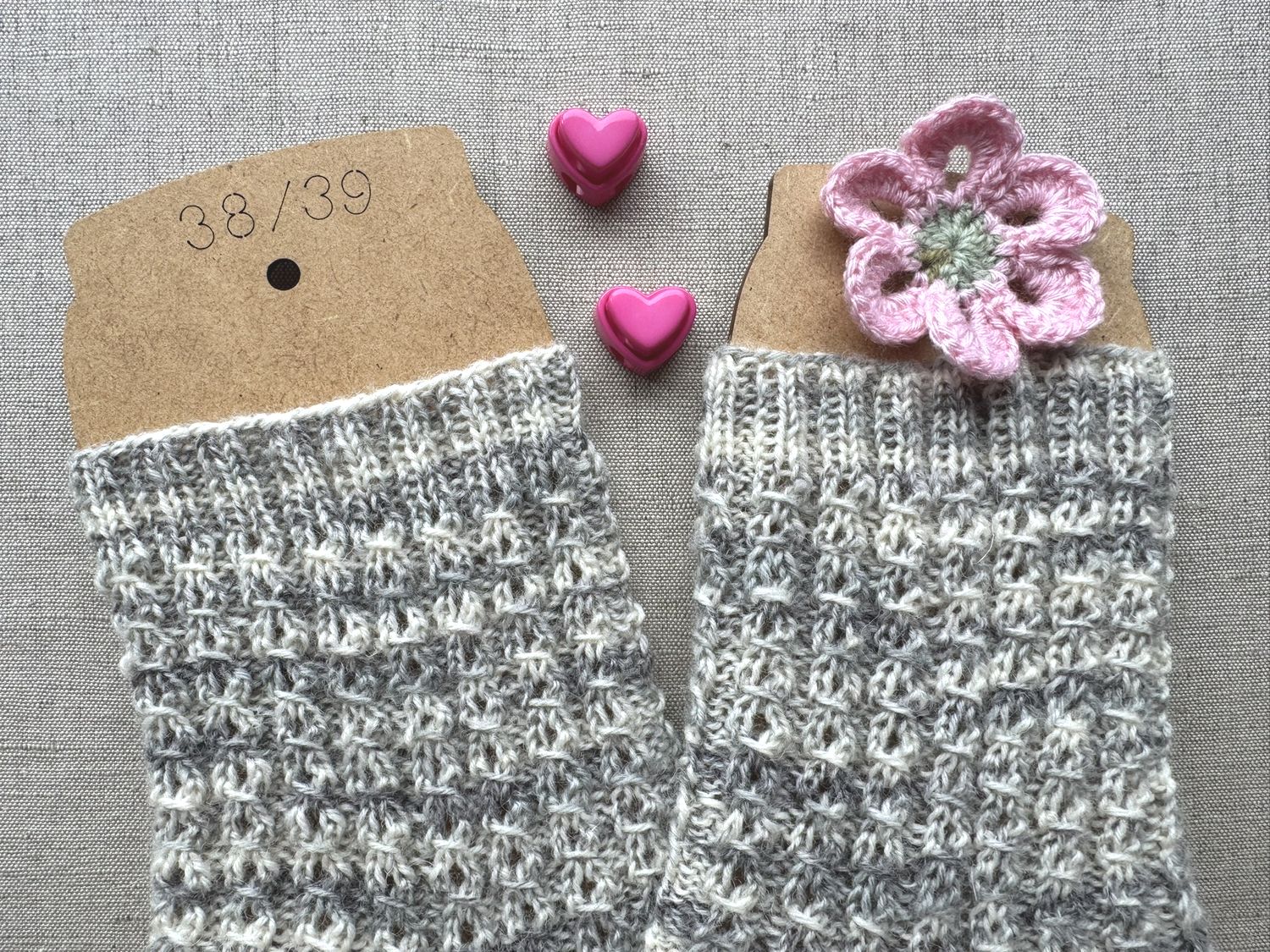 Detailaufnahme des Strickmusters am Schaft